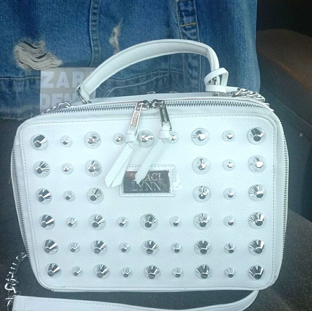White Stud n Chic Uptown Girl Crossbody Bag
